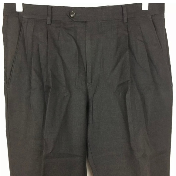 Santorelli Cuffed Pleated Charcoal Dress Pants 32 - Picture 4 of 9